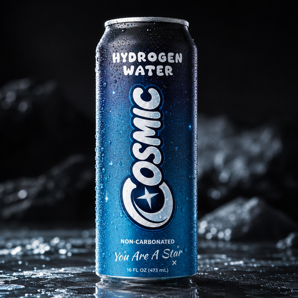 Cosmic can glowing in the dark